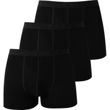 Erkek Siyah Bambu Boxer 3'lü Paket