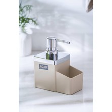 Acar Astoria Akrilik Sünger Hazneli Sıvı Sabunluk - Krem/Silver