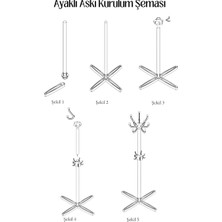 Ayaklı Askılık Lüx Elbise Askısı Siyah Portmanto