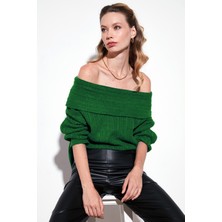 Lela Oversize Fit Madonna Yaka Triko Kazak Bayan KAZAK 4615216