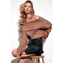 Lela Oversize Fit Madonna Yaka Triko Kazak Bayan KAZAK 4615216