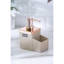 Acar Astoria Akrilik Sünger Hazneli Sıvı Sabunluk - Krem/Bronz