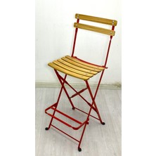 Katlanabilir 65 cm Yükseklik Bistro Sandalye Dolu Demirden