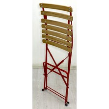 Katlanabilir 65 cm Yükseklik Bistro Sandalye Dolu Demirden