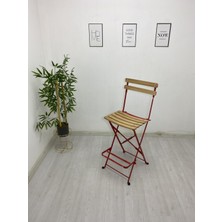 Katlanabilir 65 cm Yükseklik Bistro Sandalye Dolu Demirden