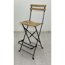 Katlanabilir 65 cm Yükseklik Bistro Sandalye Dolu Demirden