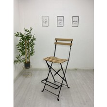 Katlanabilir 65 cm Yükseklik Bistro Sandalye Dolu Demirden