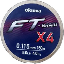 Okuma Ft-*4 Braided Line 150 mt Grey Örgü Ip 0,205MM