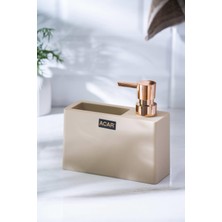 Acar Astoria Akrilik Sünger Hazneli Sıvı Sabunluk - Krem/Bronz