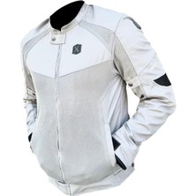 Xspeed Yazlık Fileli Korumalı Motosiklet Montu Aşınmaya Dayanıklı Kumaş Gri XL