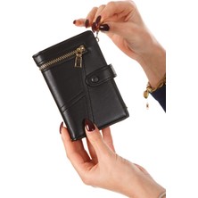 Newish Polo Kadın Siyah Suni Deri Kartlık ve Cüzdan newpolo307