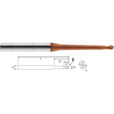 Frayza Ø2,5 İki Ağızlı Küre Dalma Boylu Elmas Freze 2 F (3X8X50X4)