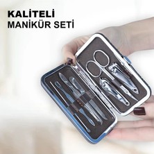 Ceyden Store Deri Çantalı El Ayak Bakım Manikür Pedikür Seti Yüzde Yüz Çelik 6 Parça