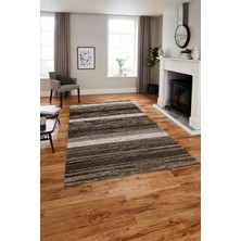 Napoli Home Baskılı Modern Kilim Görünümlü Yıkanabilir Kaymaz Yolluk Mutfak Salon Halısı, Modern-185-Kahve,