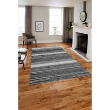 Napoli Home Baskılı Modern Kilim Görünümlü Yıkanabilir Kaymaz Yolluk Mutfak Salon Halısı, Modern-185-Gri,
