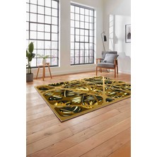 Napoli Home Baskılı Modern Palmiye Yapraklı Yıkanabilir Kaymaz Yolluk Mutfak Salon Halısı, Modern-201-Gri,