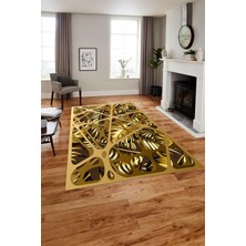 Napoli Home Baskılı Modern Palmiye Yapraklı Yıkanabilir Kaymaz Yolluk Mutfak Salon Halısı, Modern-201-Kahve,