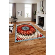Napoli Home Baskılı Modern Sade Çiçek Desenli Yıkanabilir Kaymaz Yolluk Mutfak Salon Halısı, Modern-156-Kırmızı,