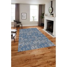 Napoli Home Baskılı Modern Kesik Vektörel Model Yıkanabilir Kaymaz Yolluk Mutfak Salon Halısı, Modern-134-Mavi,