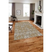 Napoli Home Baskılı Modern Kesik Vektörel Model Yıkanabilir Kaymaz Yolluk Mutfak Salon Halısı, Modern-134-Sarı,