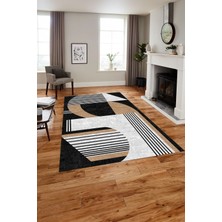 Napoli Home Dijital Baskılı Modern Sade Desen Yıkanabilir Kaymaz Yolluk Mutfak Salon Halısı, Modern-140-Bej,