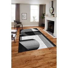 Napoli Home Dijital Baskılı Modern Sade Desen Yıkanabilir Kaymaz Yolluk Mutfak Salon Halısı, Modern-140-Gri,