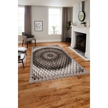 Napoli Home Baskılı Modern Sade Çiçek Desenli Yıkanabilir Kaymaz Yolluk Mutfak Salon Halısı, Modern-156-Vizon,