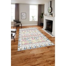 Napoli Home Baskılı Modern Iskandinav Model Yıkanabilir Kaymaz Yolluk Mutfak Salon Halısı, Modern-172-Renkli,