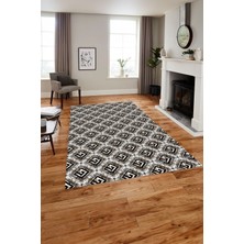 Napoli Home Baskılı Modern Vektörel Desen Yıkanabilir Kaymaz Yolluk Mutfak Salon Halısı, Modern-180-Kahve,