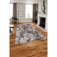 Napoli Home Baskılı Modern Çerçeve Model Yıkanabilir Kaymaz Yolluk Mutfak Salon Halısı, Modern-177-Vizon,