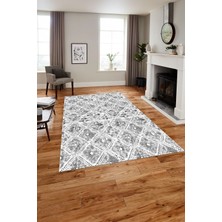 Napoli Home Baskılı Modern Iskandinav Görünümlü Yıkanabilir Kaymaz Yolluk Mutfak Salon Halısı, Modern-182-Gri,