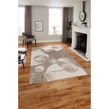 Napoli Home Baskılı Modern Ağaç Küre Desenli Yıkanabilir Kaymaz Yolluk Mutfak Salon Halısı, Modern-155-Bej,