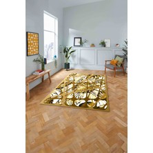 Napoli Home Baskılı Modern Palmiye Yapraklı Yıkanabilir Kaymaz Yolluk Mutfak Salon Halısı, Modern-201-Beyaz,