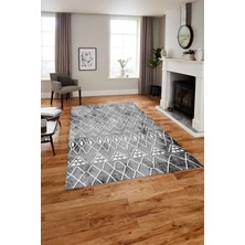 Napoli Home Baskılı Modern Iskandinav Desenli Yıkanabilir Kaymaz Yolluk Mutfak Salon Halısı, Modern-133-Gri,