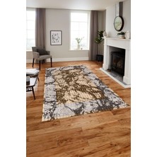 Napoli Home Baskılı Modern Çerçeve Model Yıkanabilir Kaymaz Yolluk Mutfak Salon Halısı, MODERN-177-KAHVE,
