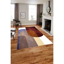 Napoli Home Dijital Baskılı Modern Klasik Yıkanabilir Kaymaz Yolluk Mutfak Salon Halısı, MODERN-165-RENKLİ,