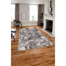 Napoli Home Baskılı Modern Sade Motifli Yıkanabilir Kaymaz Yolluk Mutfak Salon Halısı, MODERN-193-TURUNCU,