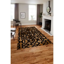 Napoli Home Baskılı Modern Kelepçe Modelli Yıkanabilir Kaymaz Yolluk Mutfak Salon Halısı, Modern-143-Kahve,