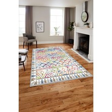 Napoli Home Baskılı Modern Iskandinav Model Yıkanabilir Kaymaz Yolluk Mutfak Salon Halısı, Modern-173-Renkli,