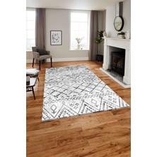 Napoli Home Baskılı Modern Iskandinav Desenli Yıkanabilir Kaymaz Yolluk Mutfak Salon Halısı, Modern-175-Gri,