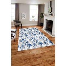 Napoli Home Dijital Baskılı Modern Sade Yıkanabilir Kaymaz Yolluk Mutfak Salon Halısı, MODERN-197-LACİVERT,