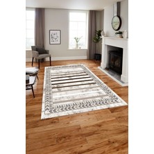 Napoli Home Dijital Baskılı Modern Çerçeveli Yıkanabilir Kaymaz Yolluk Mutfak Salon Halısı, MODERN-174-KAHVE,