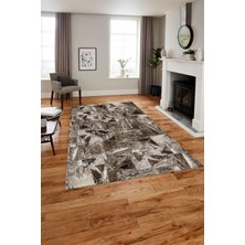 Napoli Home Baskılı Modern Sade Motifli Yıkanabilir Kaymaz Yolluk Mutfak Salon Halısı, MODERN-193-KAHVE,