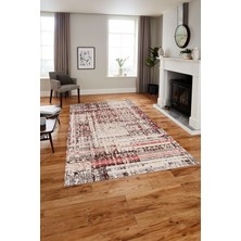 Napoli Home Baskılı Modern Klasik Görünümlü Yıkanabilir Kaymaz Yolluk Mutfak Salon Halısı, MODERN-195-BORDO,