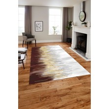 Napoli Home Baskılı Modern Sade Üç Renk Model Yıkanabilir Kaymaz Yolluk Mutfak Salon Halısı, MODERN-219-BORDO,