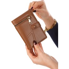 Newish Polo Kadın Kahverengi Suni Deri Kartlık ve Cüzdan newpolo307