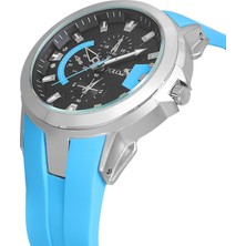 Polo Air Kauçuk Kordon Metal Kasa Erkek Kol Saati Mavi Gümüş Siyah Renk PL-0974E2X