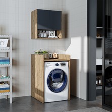 Çamaşır-Kurutma Makinesi Dolabı+ Üst Dolabı, Banyo Dolabı 65 cm
