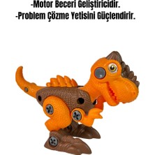 Dino Ceyden Sök Tak Turuncu Dinazor Yapboz Oyuncak Puzzle Legolar Geliştirici Çocuk Oyuncağı