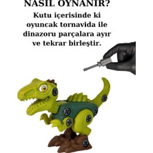 Dino Sök Tak Yeşil Dinazor Yapboz Puzzle Legolar ve Yapı Oyuncağı Geliştiri Oyuncak